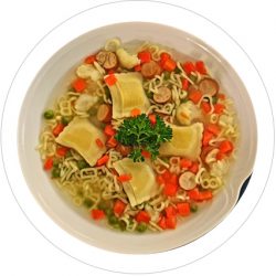 Buchstabensuppe für Kids, vegi.