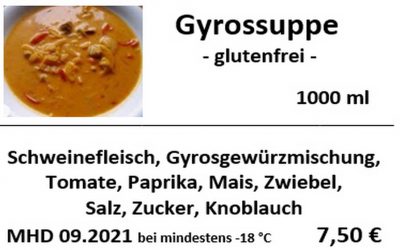 Gyrossuppe, glutenfrei