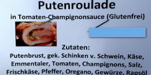 Putenroulade in Tomaten-Champignonsauce